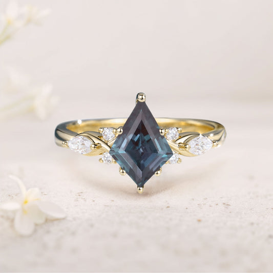 Unique Kite Alexandrite Engagement Ring