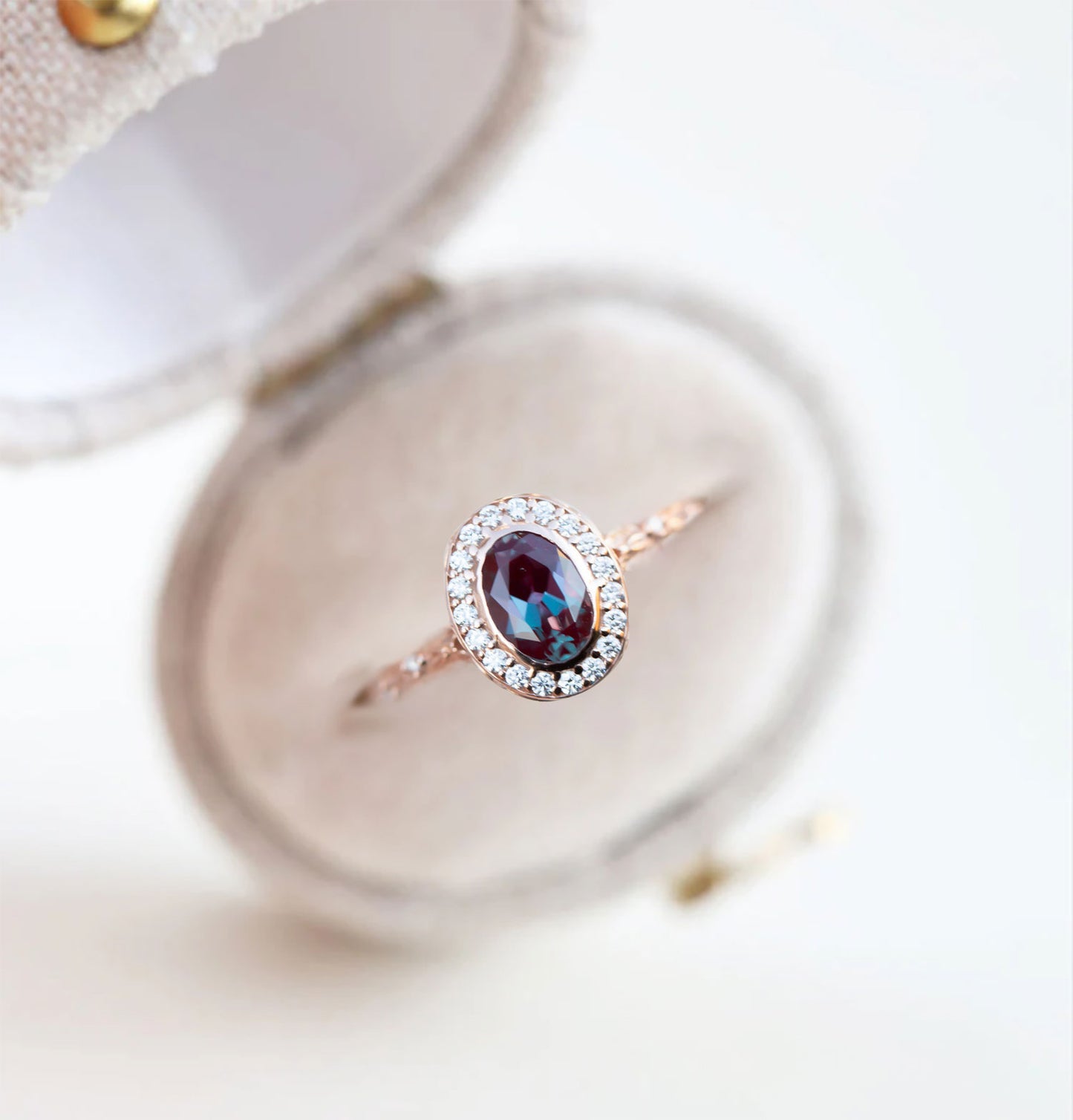 Unique Crown of Thorns Oval Lab Alexandrite Ring