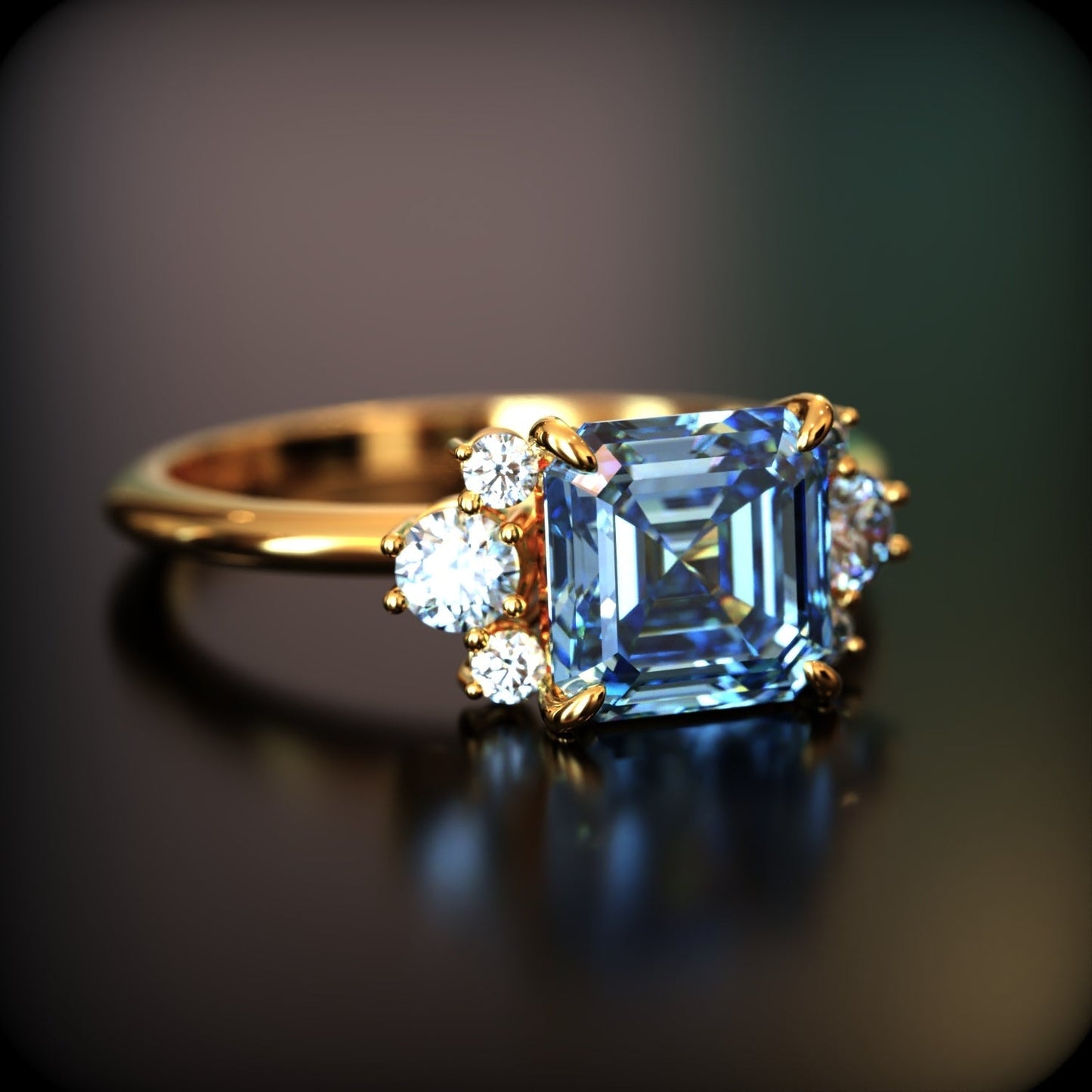 Glacier Glow Ring 2ct Asscher Cut Flawless Moissanite Ring