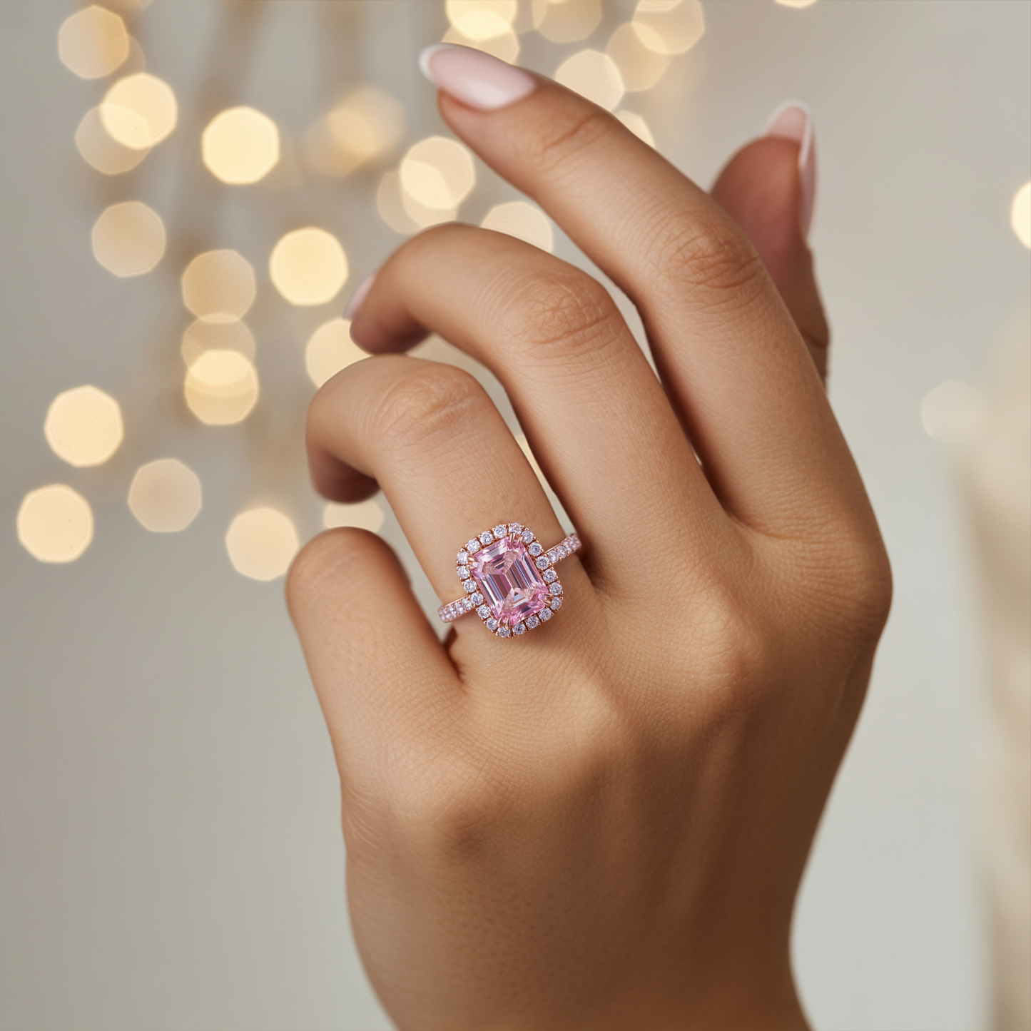 Pink Halo Ring