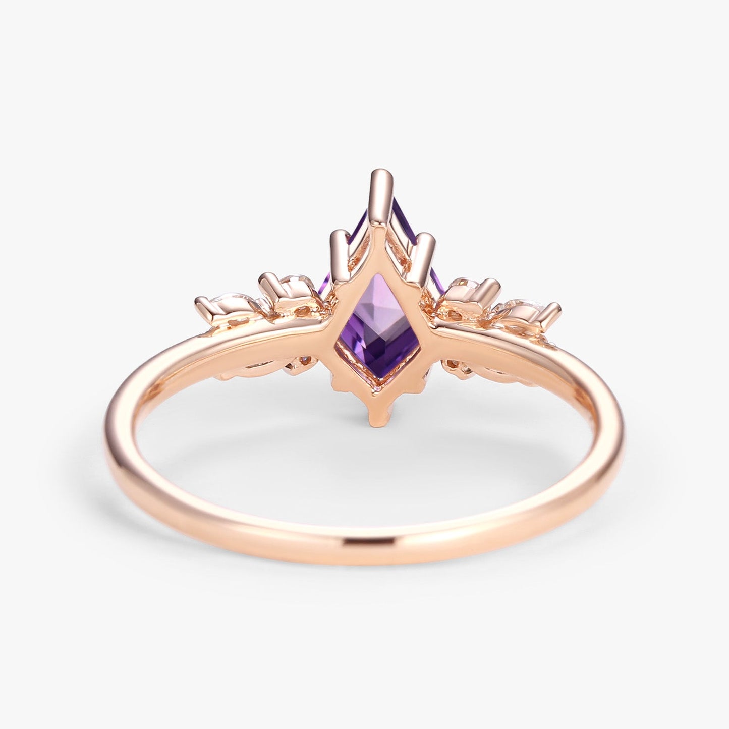 Unique Amethyst and Moss Agate Rose Engagement Ring