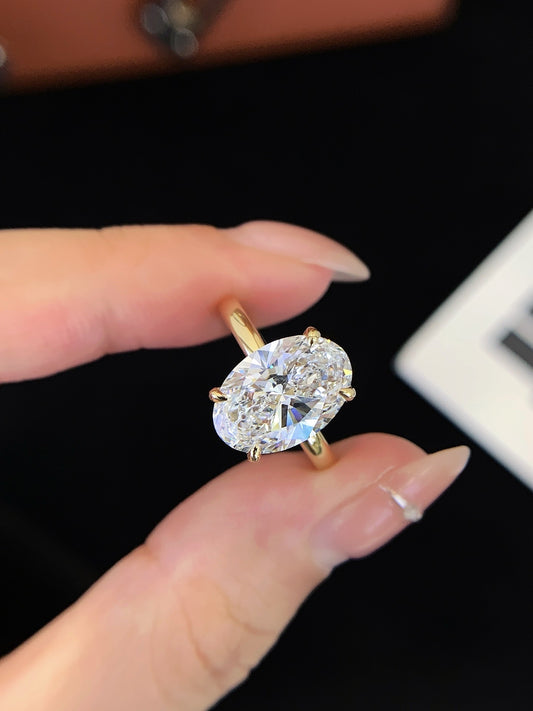 Unique Oval Moissanite Engagement Ring