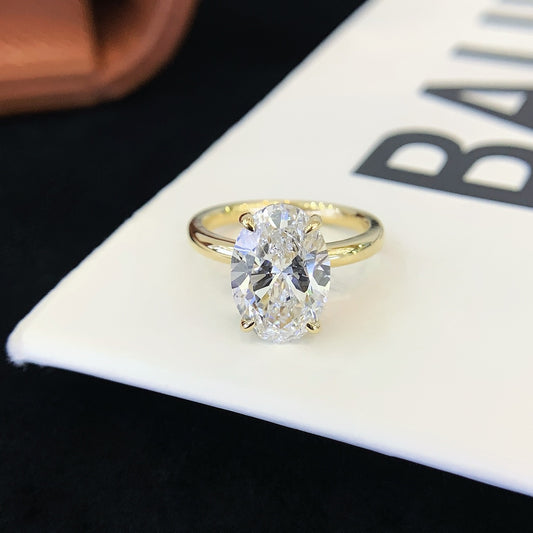 Unique Oval Moissanite Engagement Ring